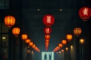 第七盏路灯剧照：雨后街道与斑驳路灯投影